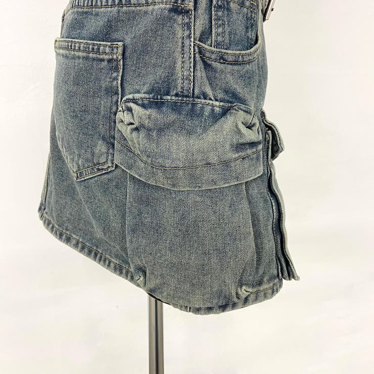 スターベルト付きデニムカーゴミニスカート | non-hedge  | 詳細画像32 