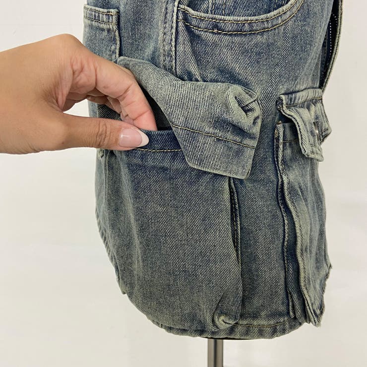 スターベルト付きデニムカーゴミニスカート | non-hedge  | 詳細画像33 