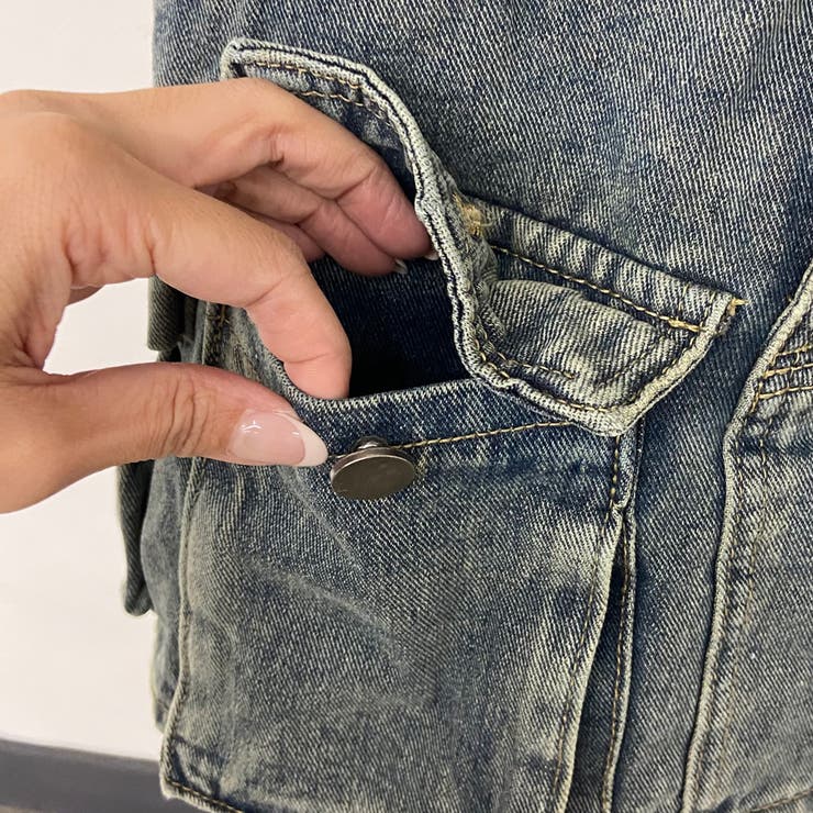 スターベルト付きデニムカーゴミニスカート | non-hedge  | 詳細画像34 