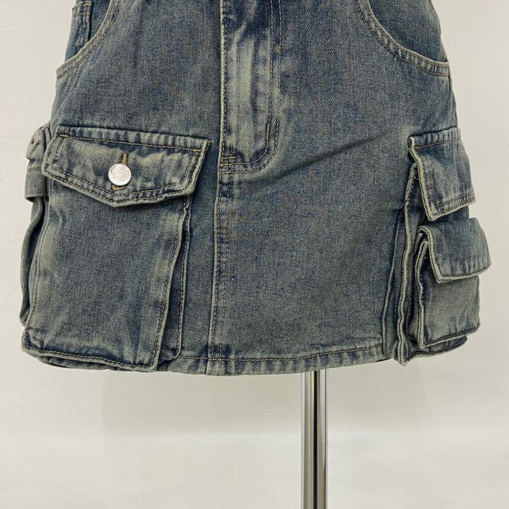 スターベルト付きデニムカーゴミニスカート | non-hedge  | 詳細画像35 