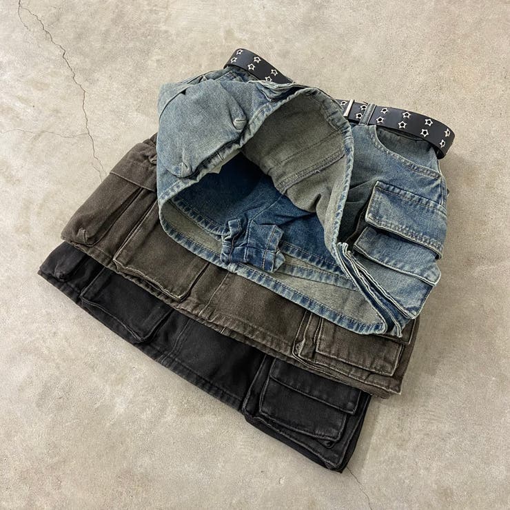 スターベルト付きデニムカーゴミニスカート | non-hedge  | 詳細画像42 