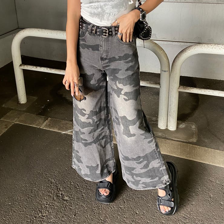 スターベルト付き迷彩ワイドパンツ | non-hedge  | 詳細画像12 