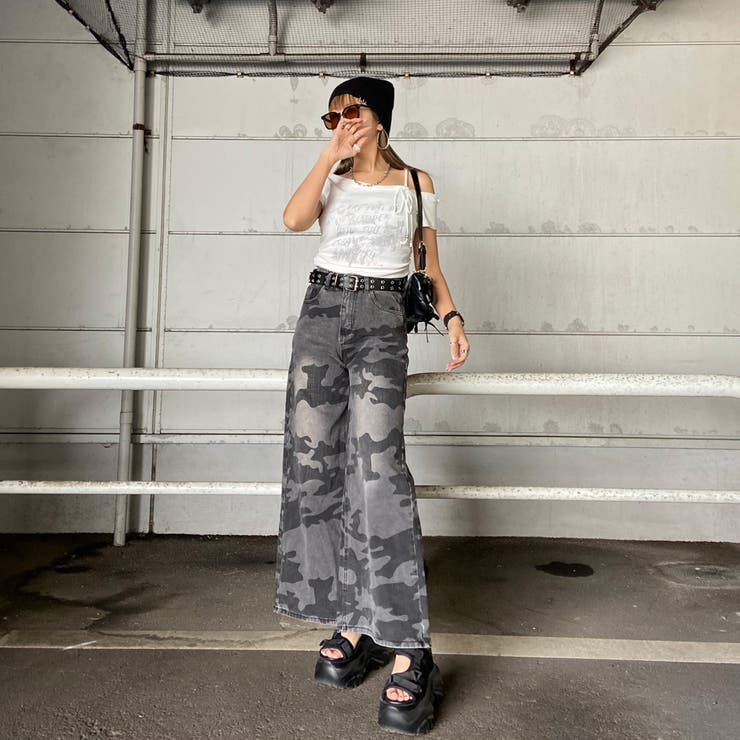 スターベルト付き迷彩ワイドパンツ | non-hedge  | 詳細画像7 