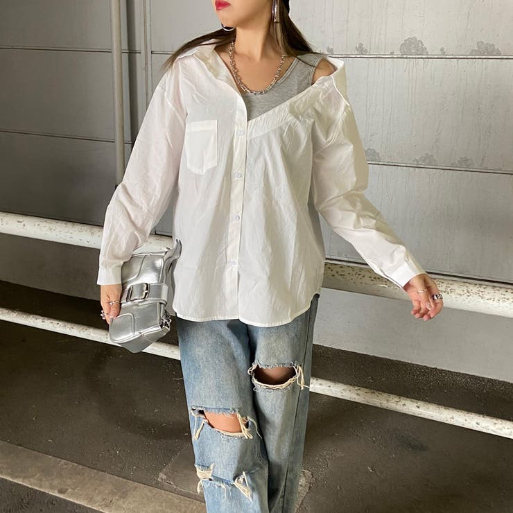 アンサンブル風ワンショルダーシャツ | non-hedge  | 詳細画像9 