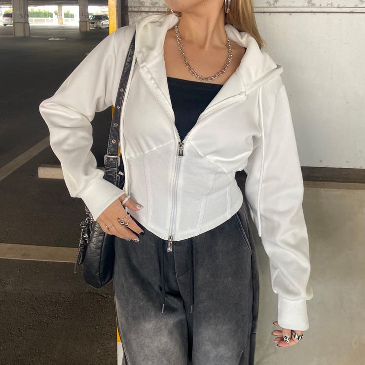 リブ切替ショートパーカー | non-hedge  | 詳細画像30 