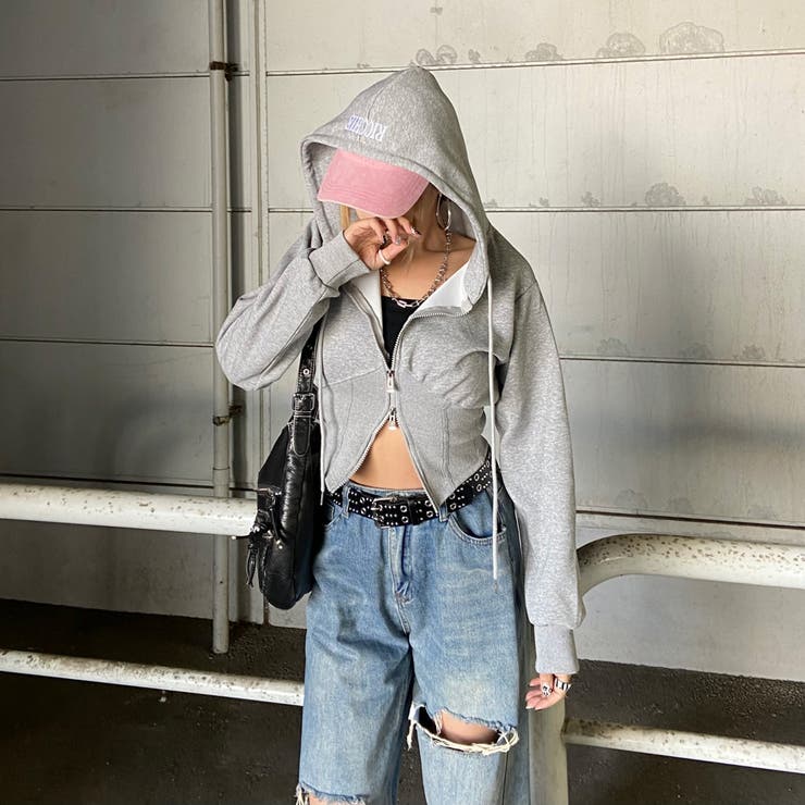 リブ切替ショートパーカー | non-hedge  | 詳細画像32 