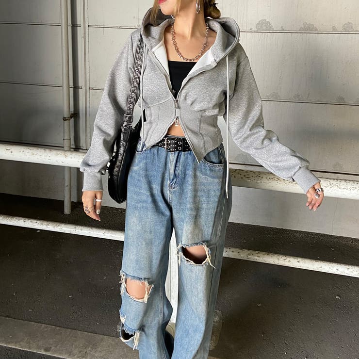 リブ切替ショートパーカー | non-hedge  | 詳細画像35 