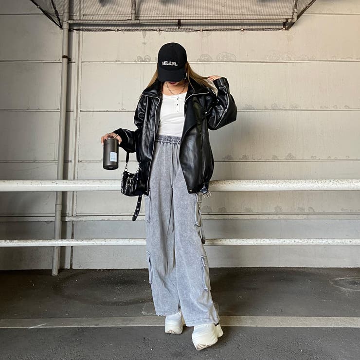 ビッグ合成皮革ライダースジャケット | non-hedge  | 詳細画像17 