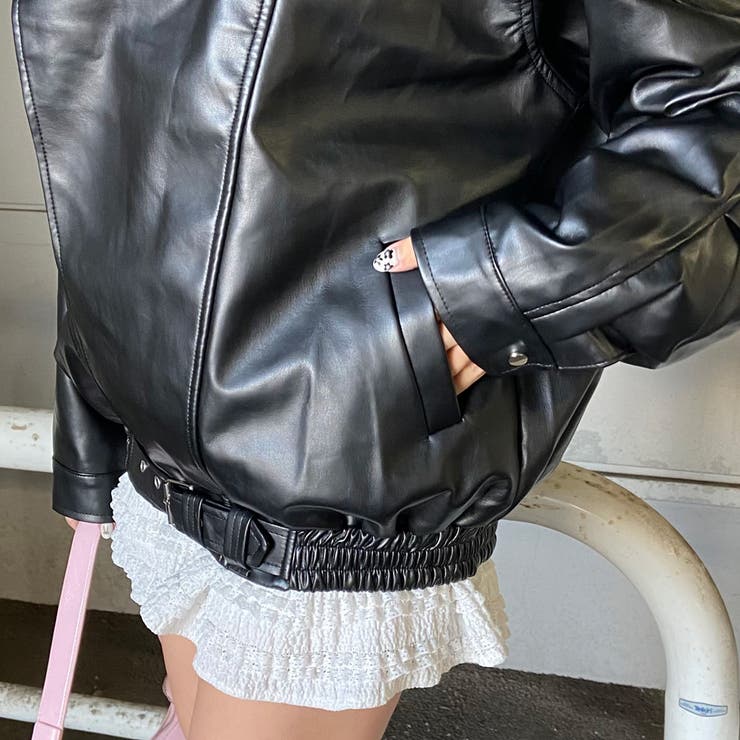 ビッグ合成皮革ライダースジャケット | non-hedge  | 詳細画像27 