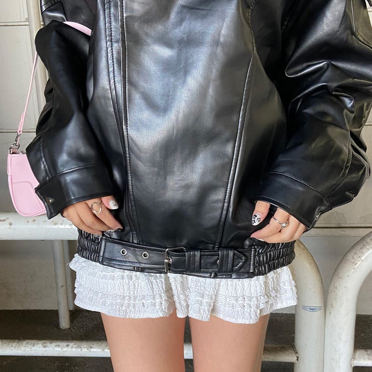 ビッグ合成皮革ライダースジャケット | non-hedge  | 詳細画像28 