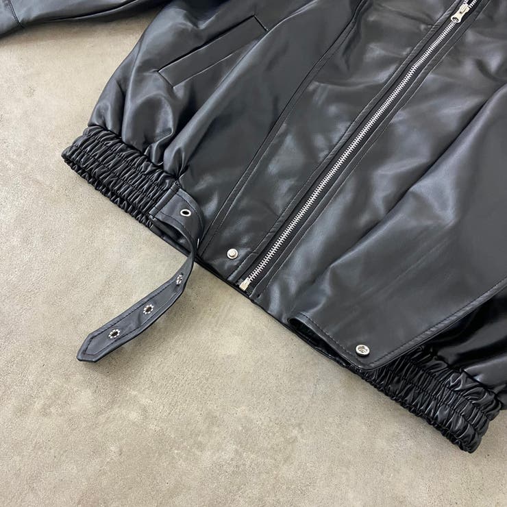 ビッグ合成皮革ライダースジャケット | non-hedge  | 詳細画像35 