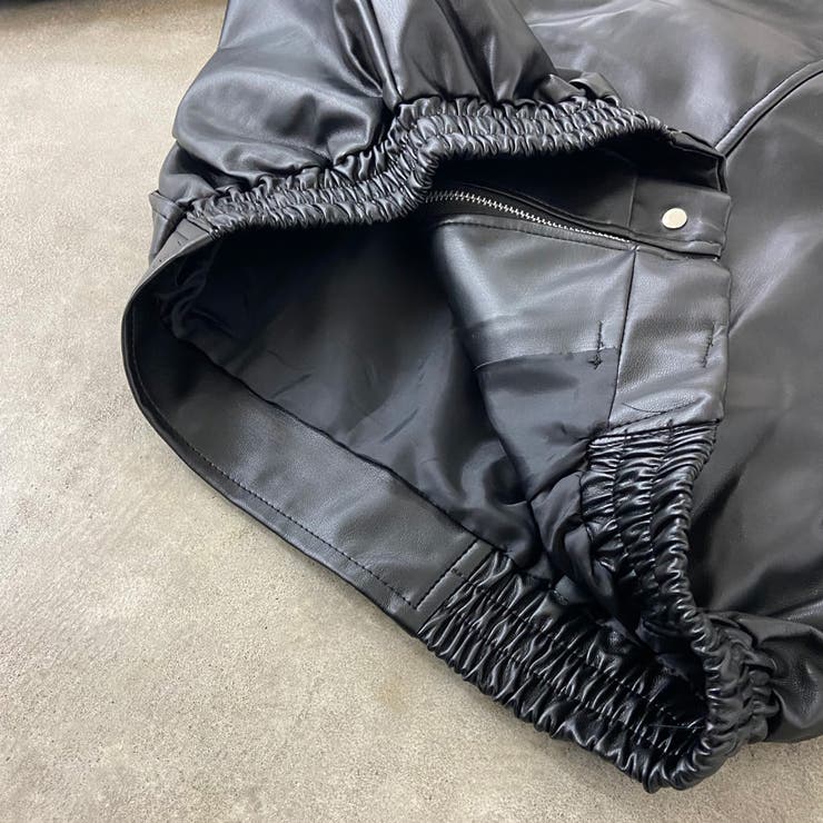 ビッグ合成皮革ライダースジャケット | non-hedge  | 詳細画像36 