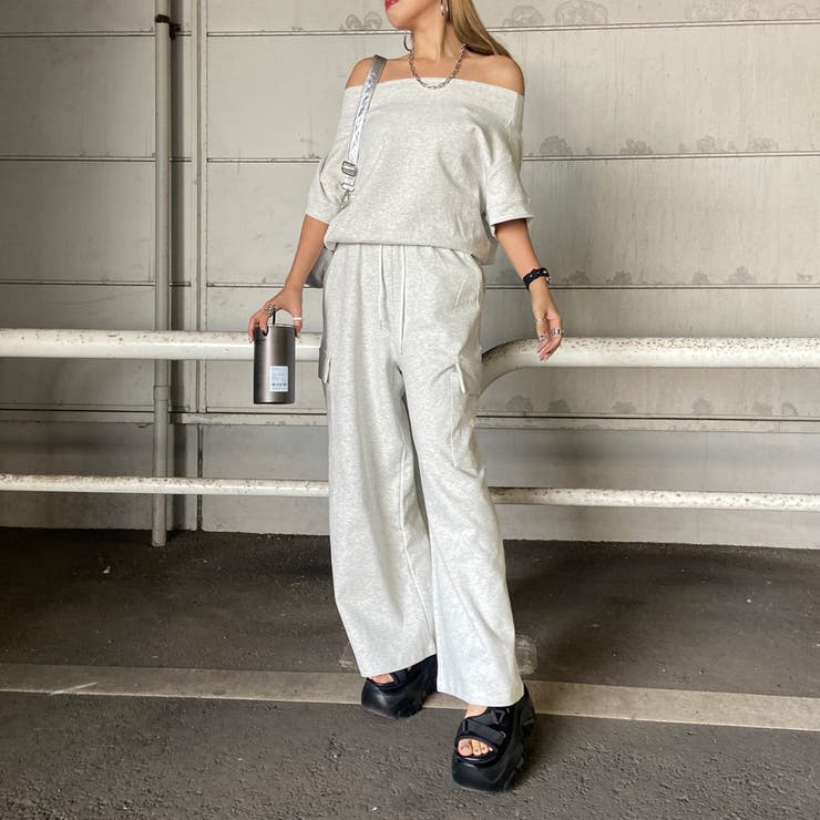 オフショルプルオーバー・カーゴパンツセットアップ | non-hedge  | 詳細画像9 