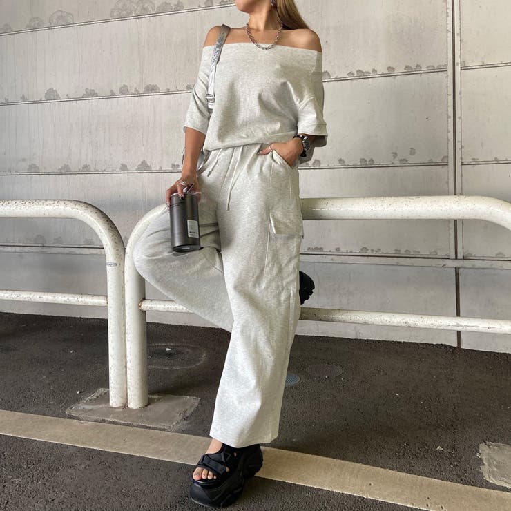 オフショルプルオーバー・カーゴパンツセットアップ | non-hedge  | 詳細画像11 