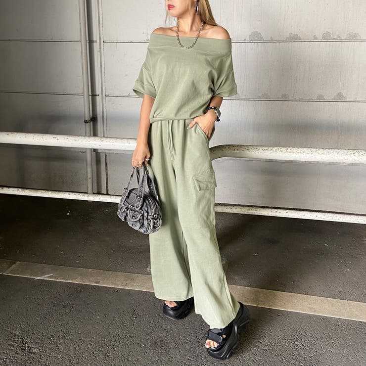 オフショルプルオーバー・カーゴパンツセットアップ | non-hedge  | 詳細画像4 