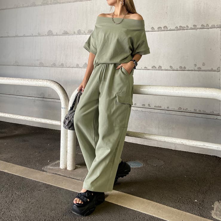 オフショルプルオーバー・カーゴパンツセットアップ | non-hedge  | 詳細画像6 