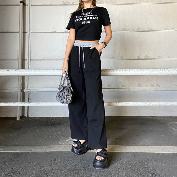 ウエスト配色ワイドパンツ・Tシャツセットアップ | non-hedge  | 詳細画像10 