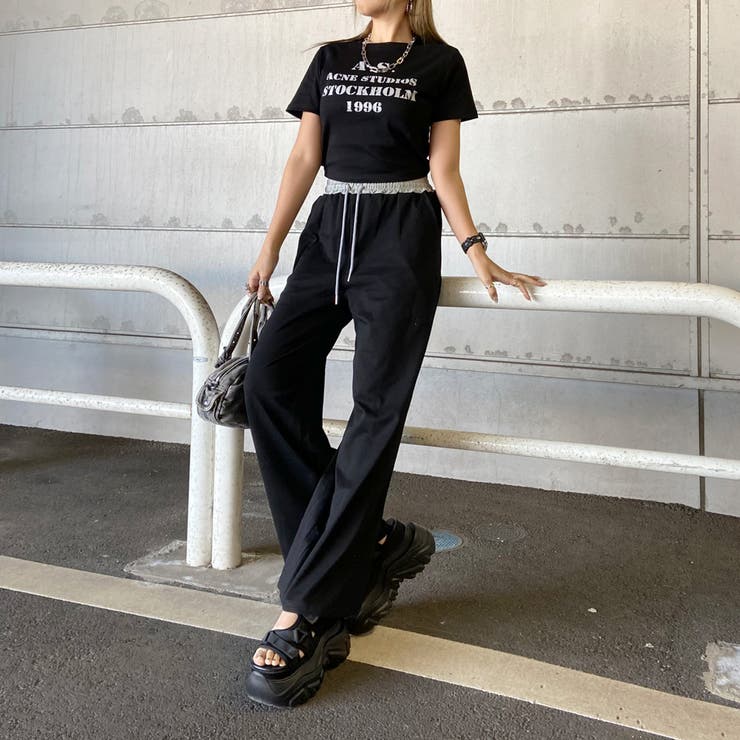 ウエスト配色ワイドパンツ・Tシャツセットアップ | non-hedge  | 詳細画像12 