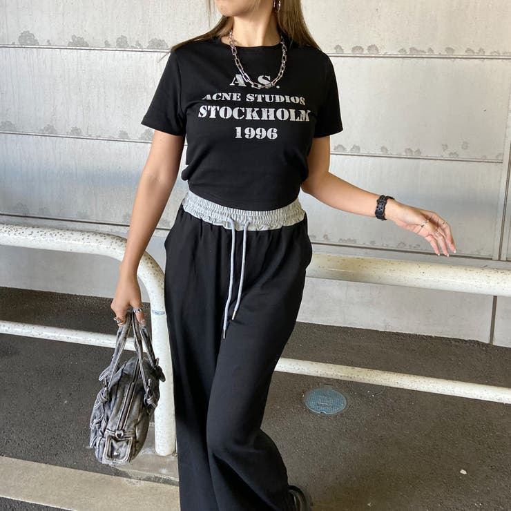 ウエスト配色ワイドパンツ・Tシャツセットアップ | non-hedge  | 詳細画像13 