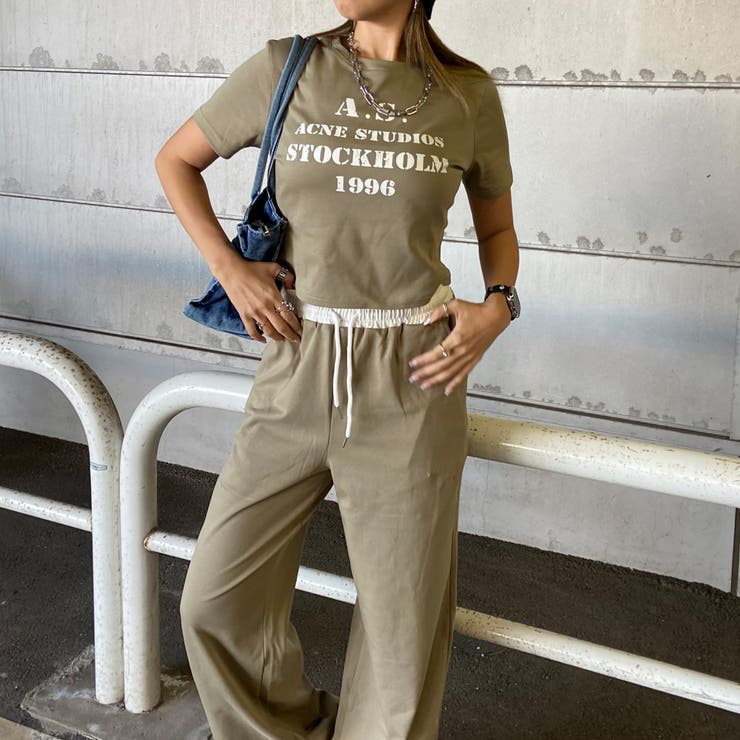 ウエスト配色ワイドパンツ・Tシャツセットアップ | non-hedge  | 詳細画像19 