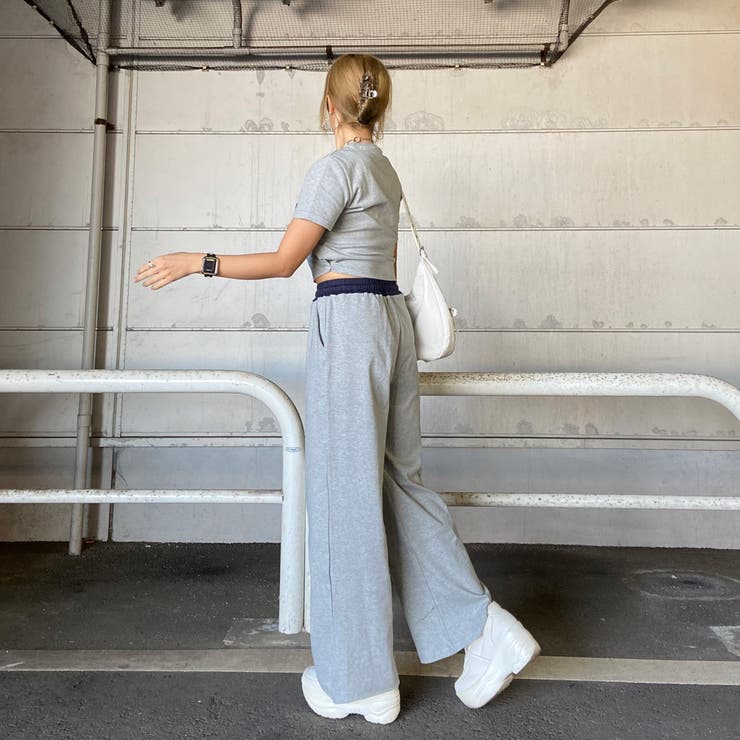 ウエスト配色ワイドパンツ・Tシャツセットアップ | non-hedge  | 詳細画像22 