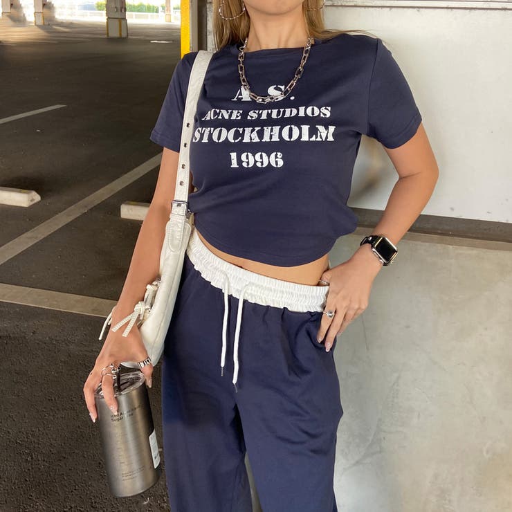 ウエスト配色ワイドパンツ・Tシャツセットアップ | non-hedge  | 詳細画像8 