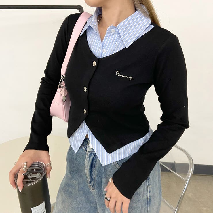 ブラック | シャツアンサンブル風トップス | non-hedge 