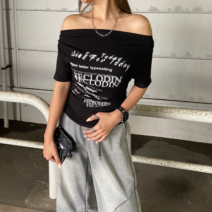 オフショルサイドドロストTシャツ | non-hedge  | 詳細画像9 