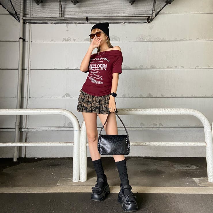 オフショルサイドドロストTシャツ | non-hedge  | 詳細画像12 