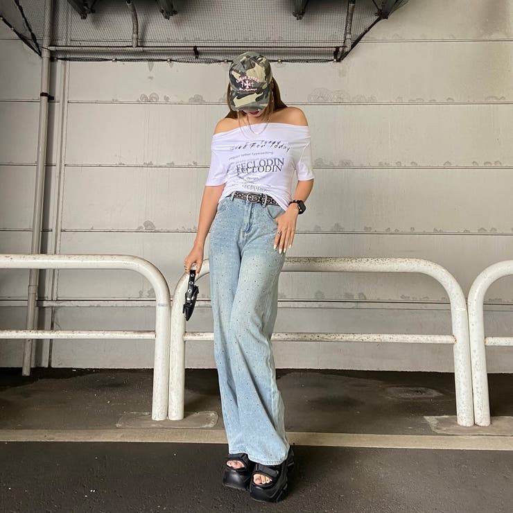 オフショルサイドドロストTシャツ | non-hedge  | 詳細画像1 