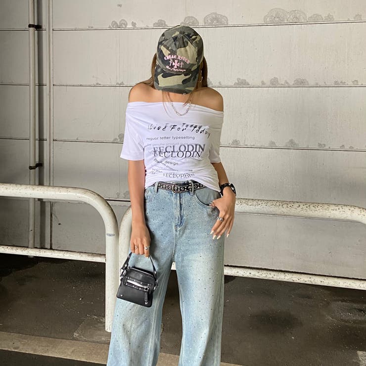 オフショルサイドドロストTシャツ | non-hedge  | 詳細画像2 