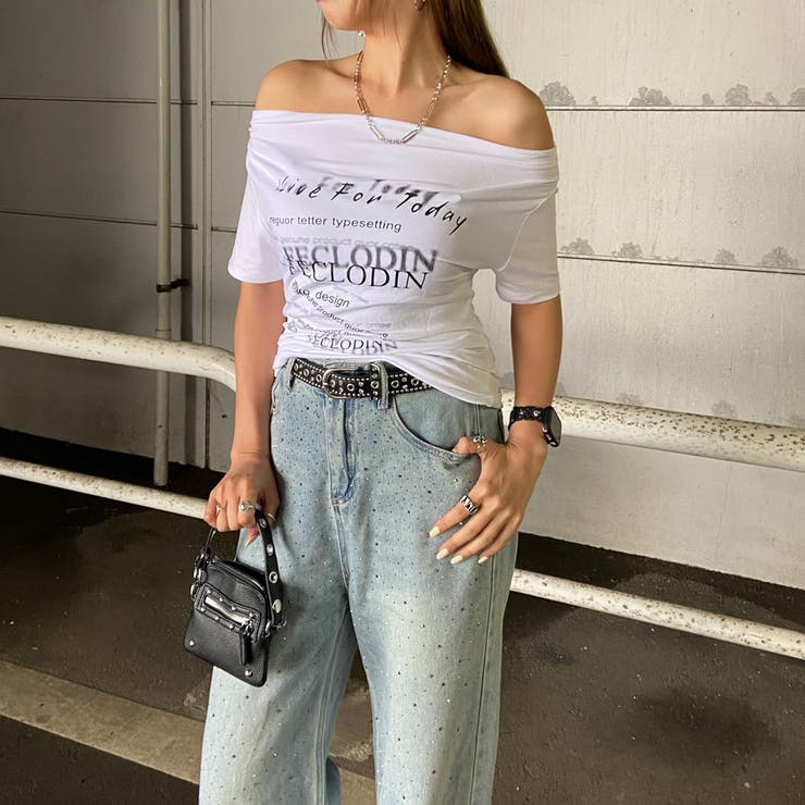 オフショルサイドドロストTシャツ | non-hedge  | 詳細画像3 