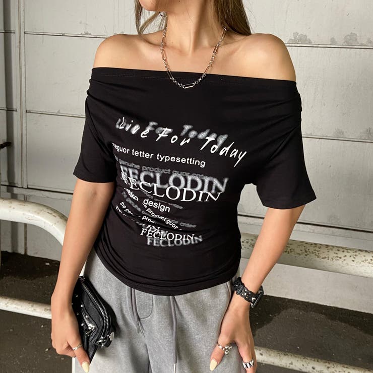オフショルサイドドロストTシャツ | non-hedge  | 詳細画像8 