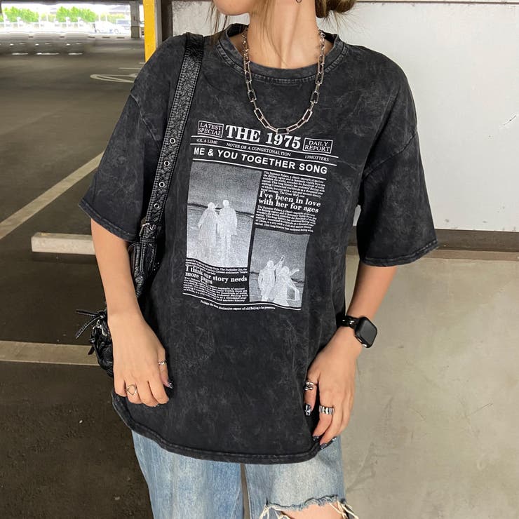 ブラック | ブリーチ転写ビッグTシャツ | non-hedge 