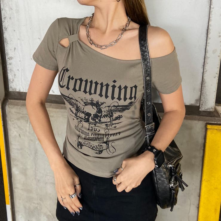 カーキ | ドクロサイドドロストTシャツ | non-hedge 
