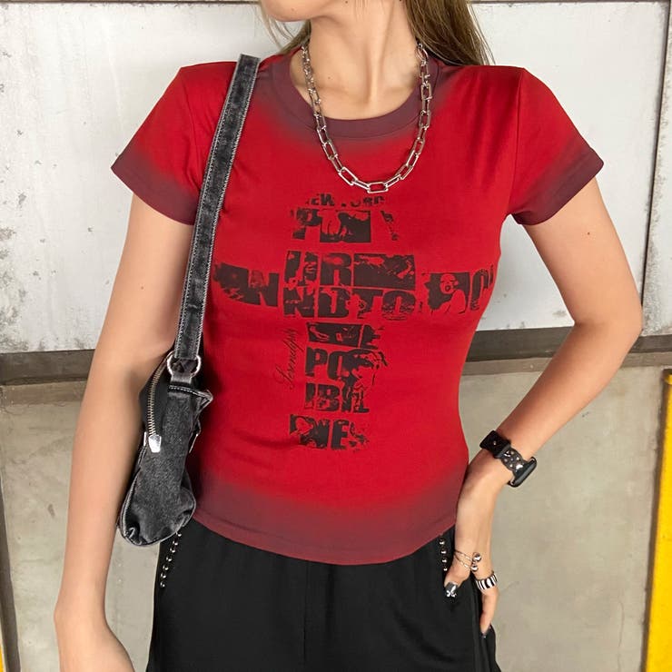 レッド | ムラロゴクロスTEE | non-hedge 
