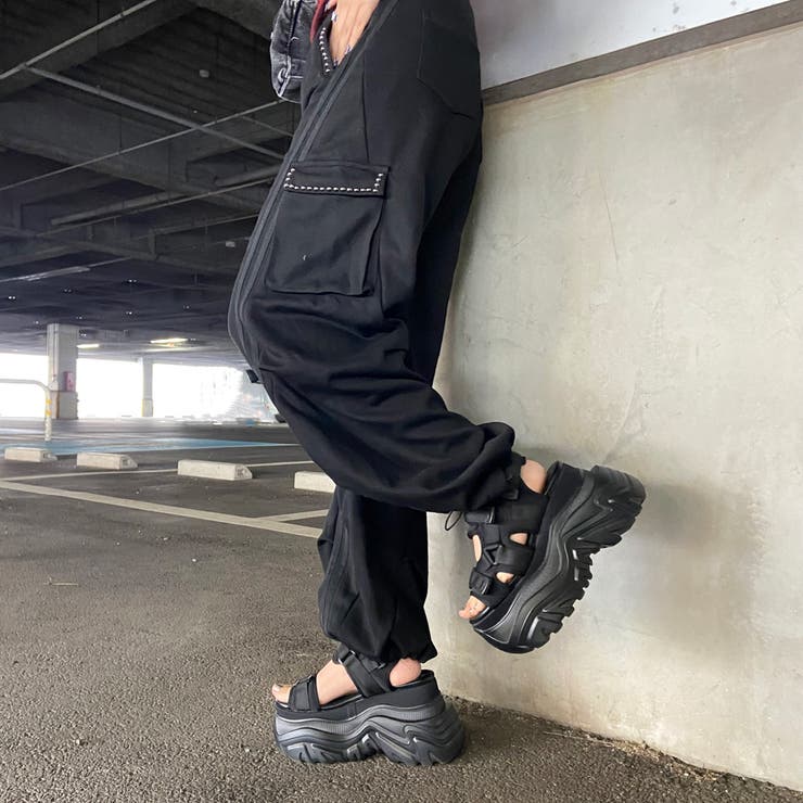 ブラック | スタッズカーゴパンツ | non-hedge 
