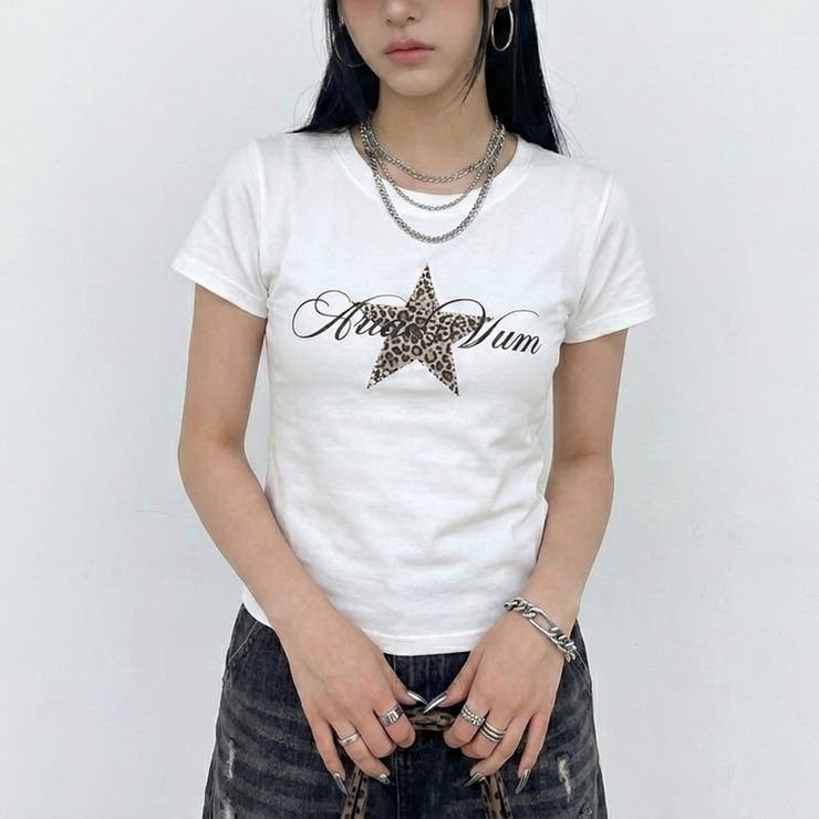オフホワイト | ヒョウスターロゴTシャツ | non-hedge 