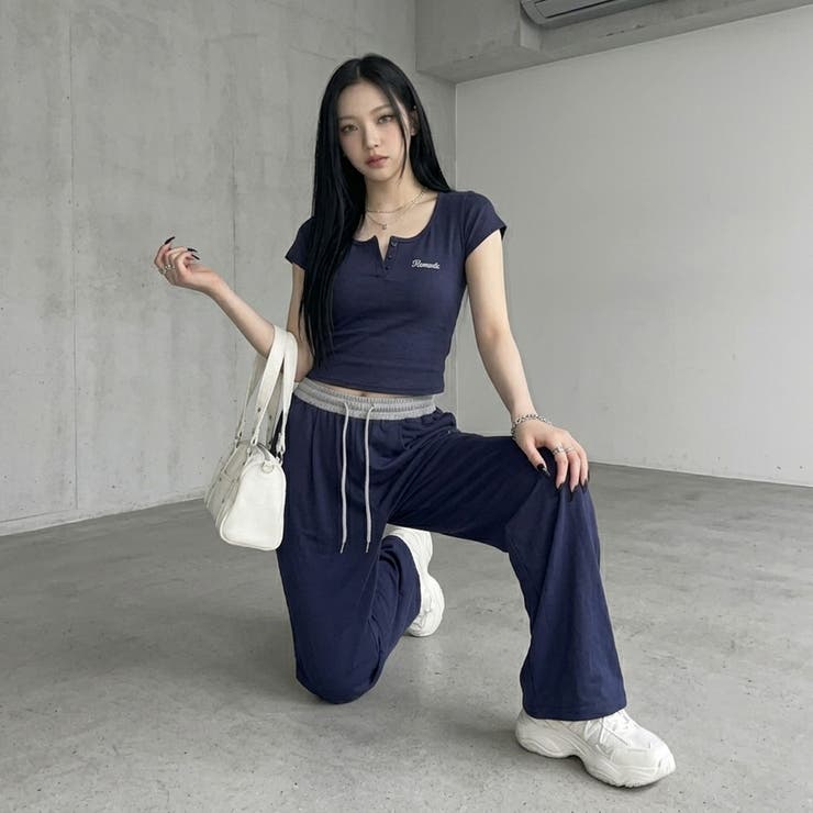 ネイビー | ヘンリーTシャツ・パンツセットアップ | non-hedge 