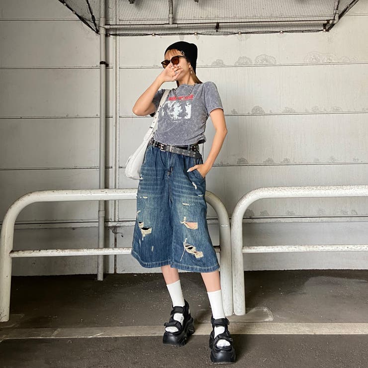 ブリーチ転写ロゴドロストTシャツ | non-hedge  | 詳細画像2 