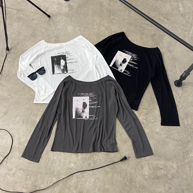オフショルダースラブ転写Tシャツ | non-hedge  | 詳細画像27 