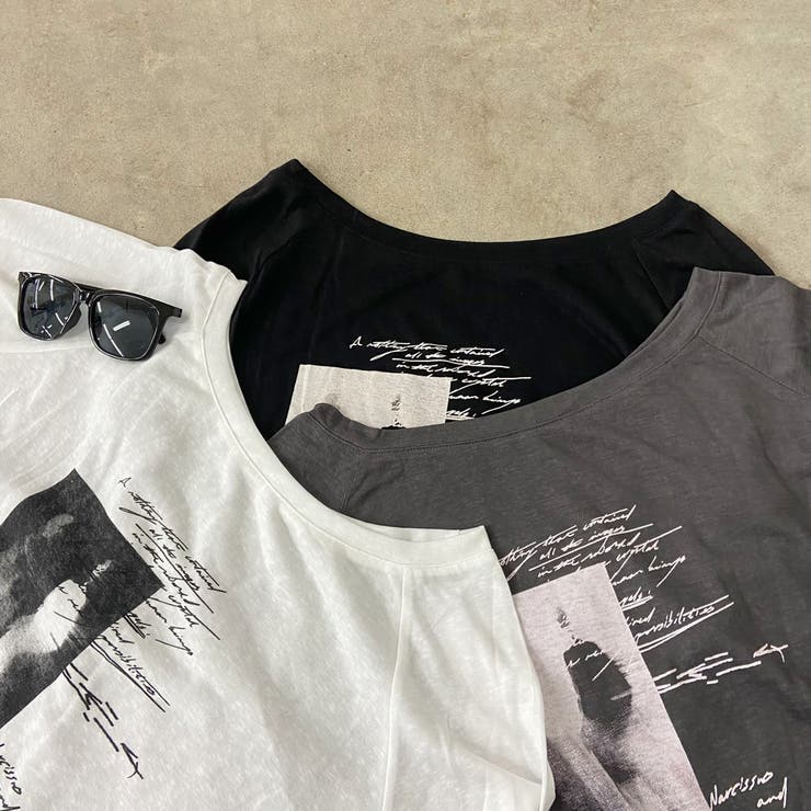オフショルダースラブ転写Tシャツ | non-hedge  | 詳細画像28 