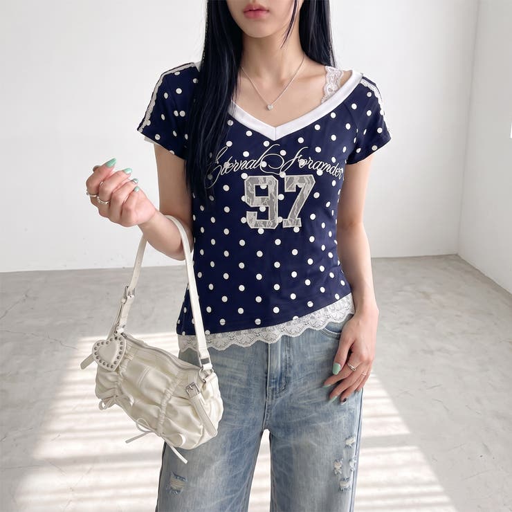 ネイビー | ドットナンバリングTシャツ | non-hedge 