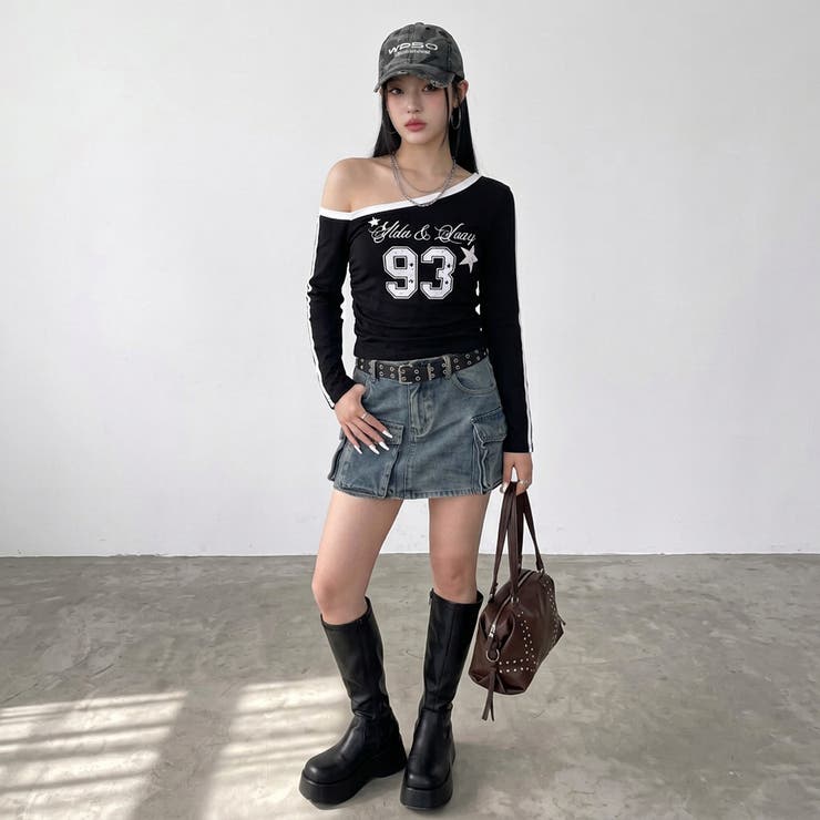 ラインオフショルダーTシャツ | non-hedge  | 詳細画像8 