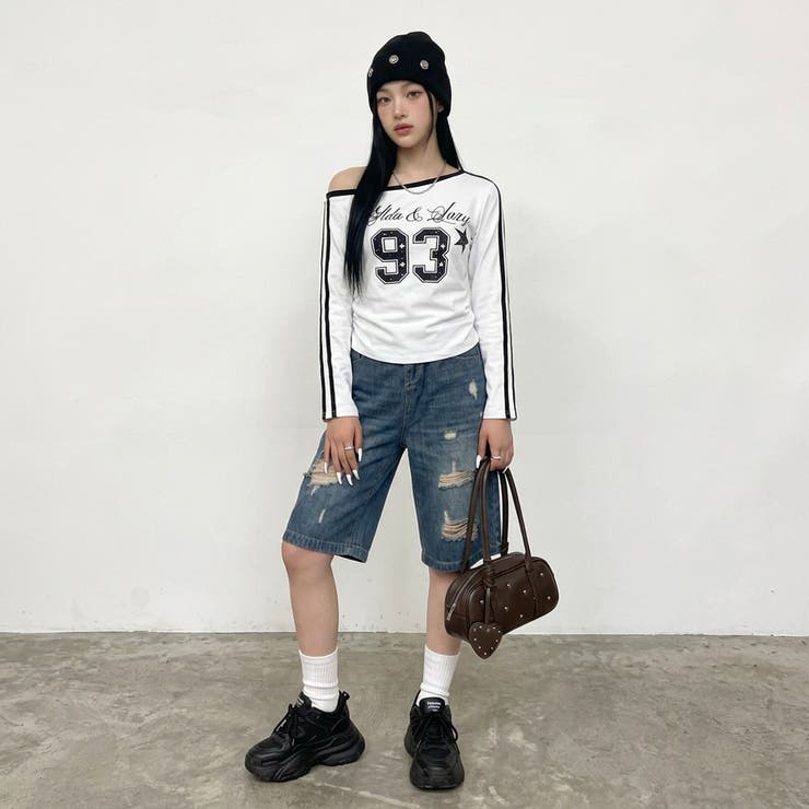 ラインオフショルダーTシャツ | non-hedge  | 詳細画像11 