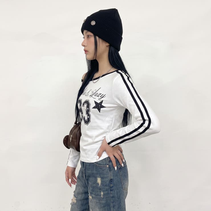 ラインオフショルダーTシャツ | non-hedge  | 詳細画像13 