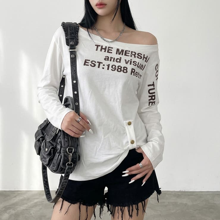 オフホワイト | ロゴワンショルダーTシャツ | non-hedge 