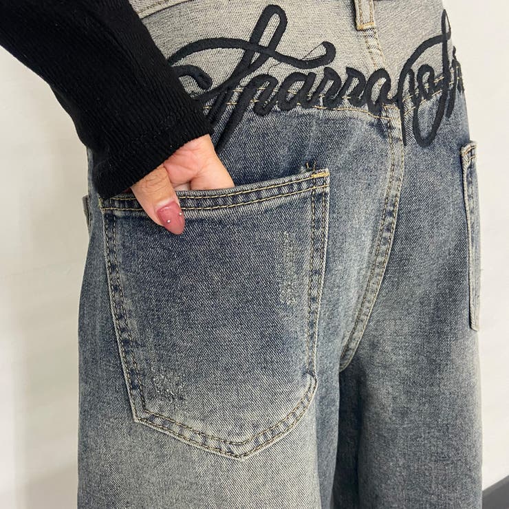 バックロゴ刺繍デニムワイドパンツ | non-hedge  | 詳細画像33 