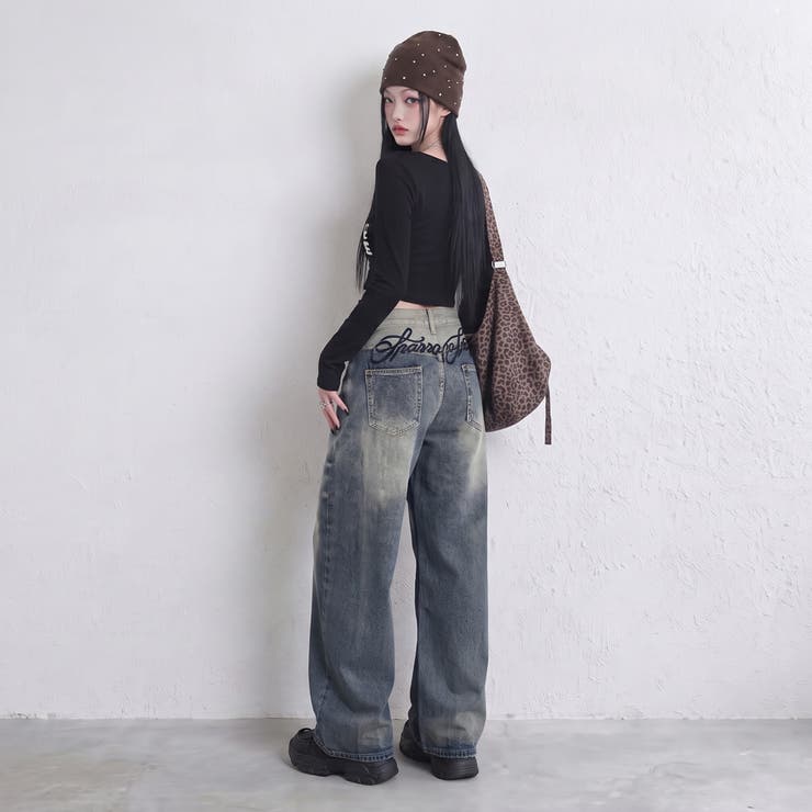 バックロゴ刺繍デニムワイドパンツ | non-hedge  | 詳細画像5 