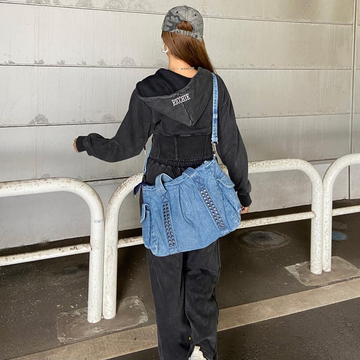 デニムスタッズボストンバッグ[品番：NHGW0006894]｜non-hedge